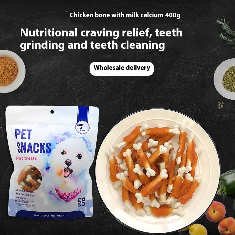 "Tasty Chicken-Wrapped Milk Bones for Pets – 400g of Nutritious Snack Treats!" | Dog Supplies | dog food | f66c60-6b