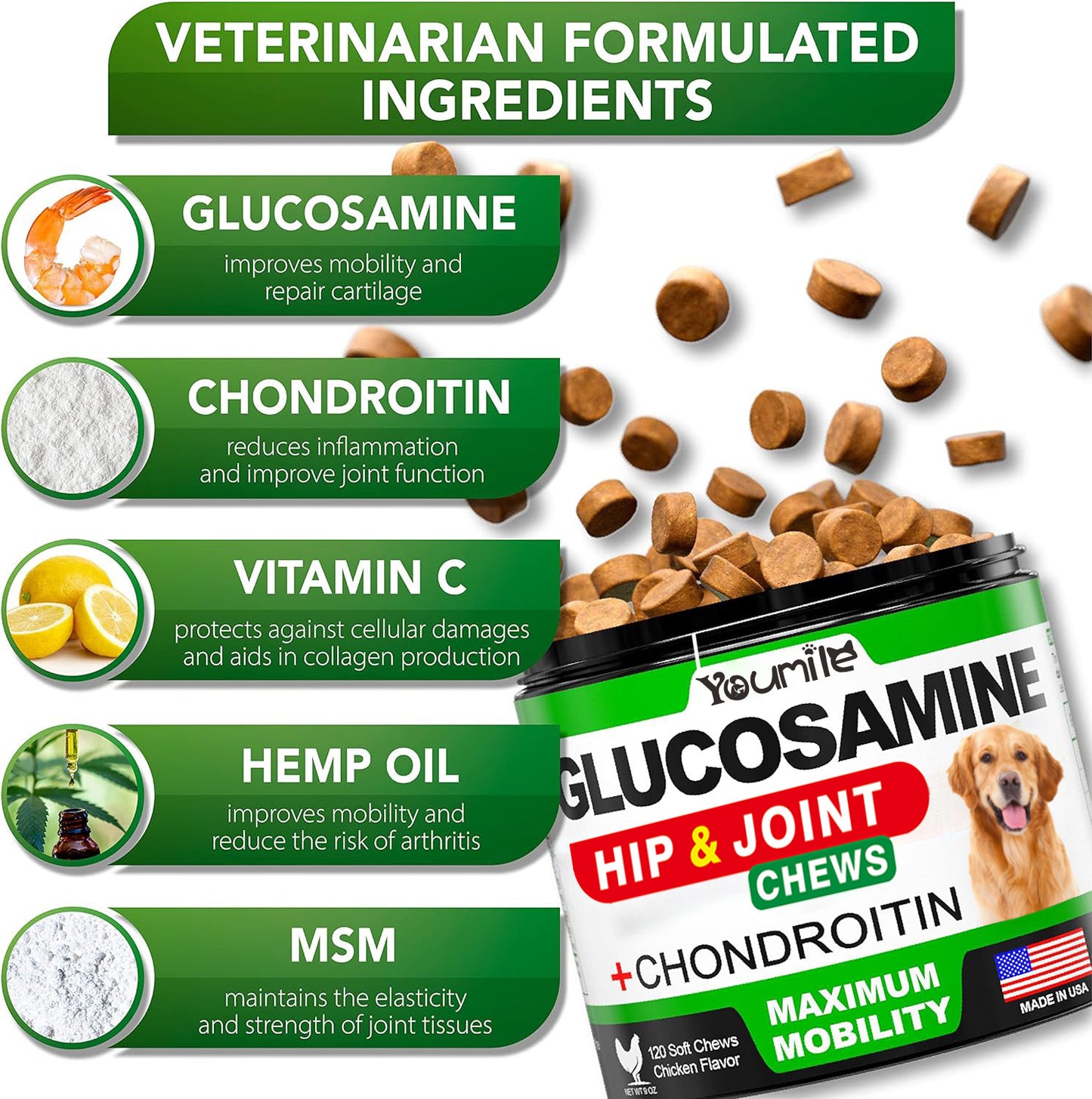 "Joint Support Pet Supplement with Chondroitin – Healthy Hips for Happy Pets!"